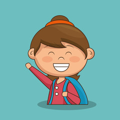 cute little girl character vector illustration design
