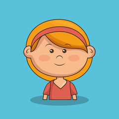 cute little girl character vector illustration design