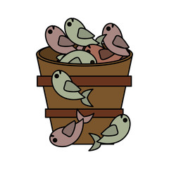 fish bucket multiplication religion vector illustration eps 10