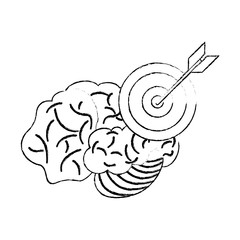 brain target objetive sketch vector illustration eps 10