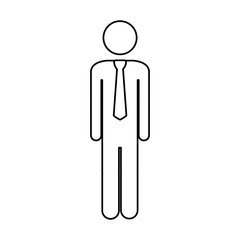 Fototapeta na wymiar monochrome contour pictogram of man with tie vector illustration