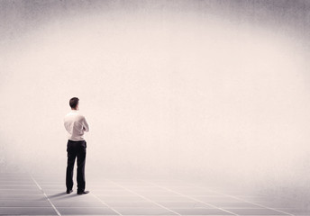 Business person standing in empty space