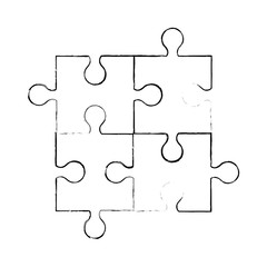 sketch puzzle piece jigsaw vector illustration eps 10
