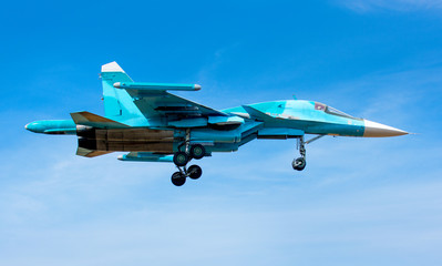 Fototapeta na wymiar Military jet in the air