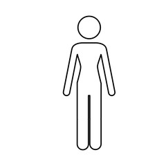 monochrome contour pictogram of human silhouette vector illustration