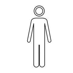 monochrome contour pictogram of man vector illustration