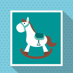 wooden horse play toy kid vector illustration eps 10