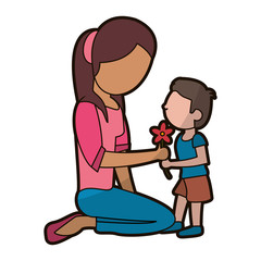 son gift flower mother image vector illustration eps 10