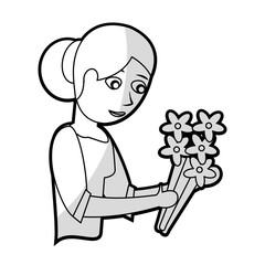 mother female parent with flowers vector illustration eps 10