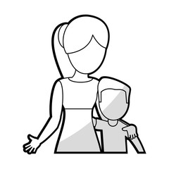 mother embrace son lovely vector illustration eps 10