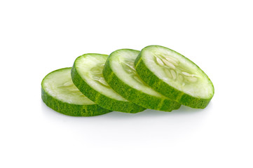 Green cucumber on a white background isolated