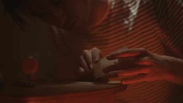  Drug addict couple in gloomy apartment injecting drugs & passing out