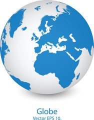 World Map and Globe Detail, Vector Illustration EPS 10.