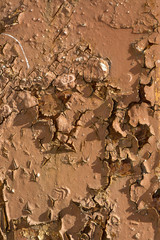 Rusty old panel with cracked paint