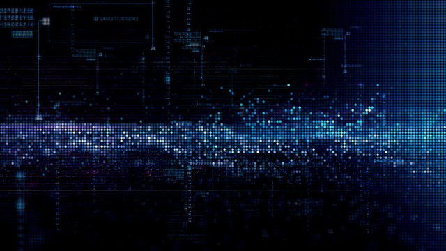 Digital matrix particles grid virtual reality abstract cyber space environment background