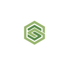 abstract square letter g s for financial logo