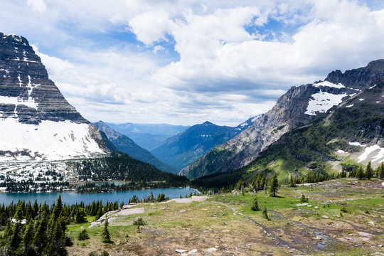 Bearhat mountain and Hidden Lake in Glacier National Park, USA