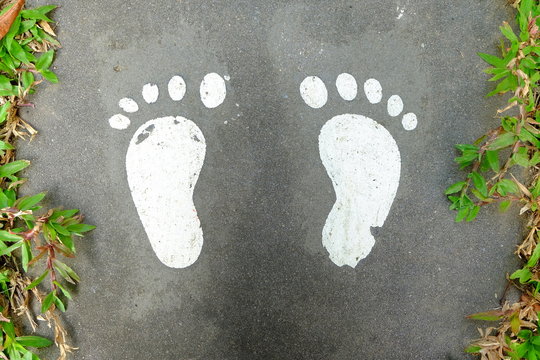 Kid Footprint on Ground.