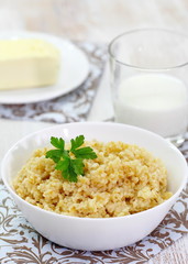 Wheat porridge with butter