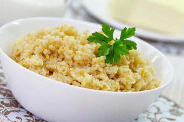 Wheat porridge with butter