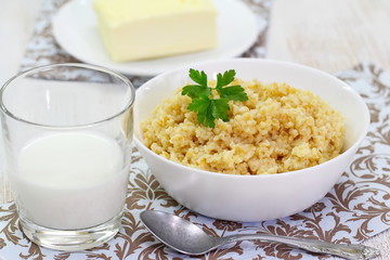 Wheat porridge with butter