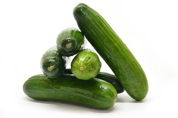 Fresh cucumbers isolated
