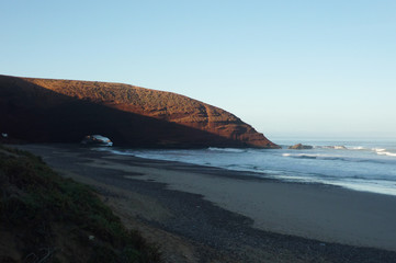 Stone arcs at Legzira beach, Morocco