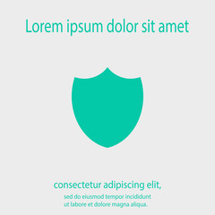  Shield icon, vector illustration. Flat design style