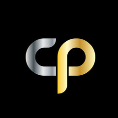 Initial Letter CP Rounded Lowercase Logo