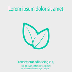 Fototapeta premium Leaf icon, vector illustration. Flat design style 