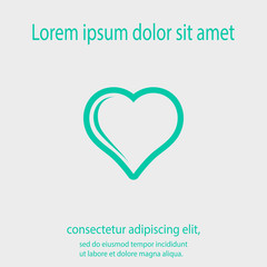 Heart Icon, vector illustration. Flat design style