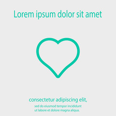 Heart Icon, vector illustration. Flat design style