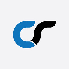Initial Letter CR CS Rounded Lowercase Logo