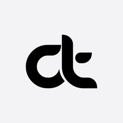 Initial Letter CT Rounded Lowercase Logo