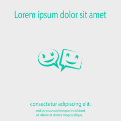 Obraz premium smile talking bubble icon, vector illustration. Flat design style
