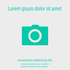 Camera icon; vector illustration. Flat design style