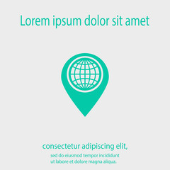 Map pointer flat icon, vector illustration. Flat design style 