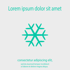 Snowflake icon, vector illustration. Flat design style