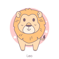 cute leo symbol cartoon