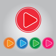 Vector button video play and audio