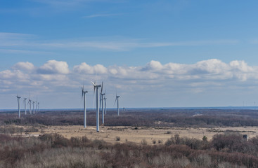 Landscape with Turbine Green Energy Electricity, Europe