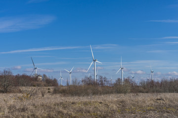 Landscape with Turbine Green Energy Electricity, Europe