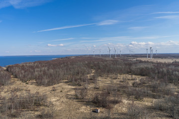 Landscape with Turbine Green Energy Electricity, Europe