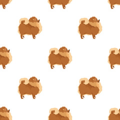 Seamless pattern Pomeranian Geometric style