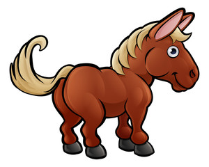 Horse Farm Animals Cartoon Character