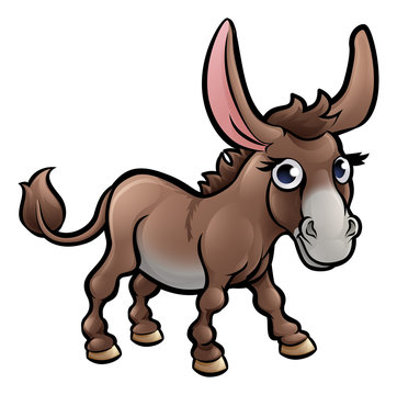 Donkey Farm Animals Cartoon Character