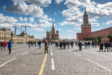 Moscow, Russia - 23 March 2017: Red Square in Moscow, Russian Federation. National Landmark.