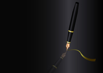 Pen on a black background
