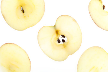 Naklejka na ściany i meble apple slices isolated on white background.