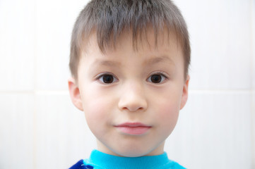 Boy portrait, cute smiling adorable face